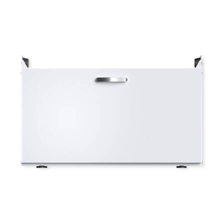 Metzler Waschmaschinenständer mit Schublade | Untergestell für Waschmaschine oder Trockner | Vibrationsdämpfend | Weiß