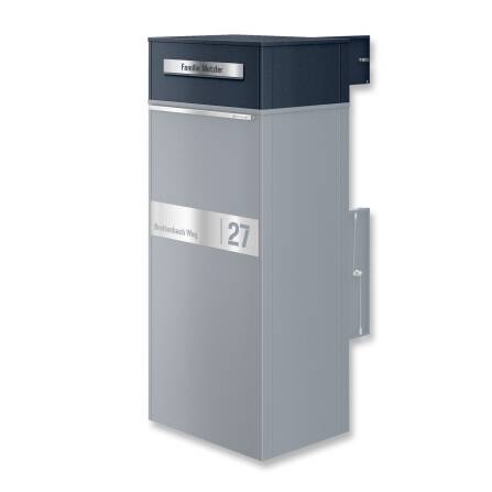 Metzler Brieffach für Paketbox Modellreihe Zivo 2 | personalisiert mit Gravur | Anthrazit