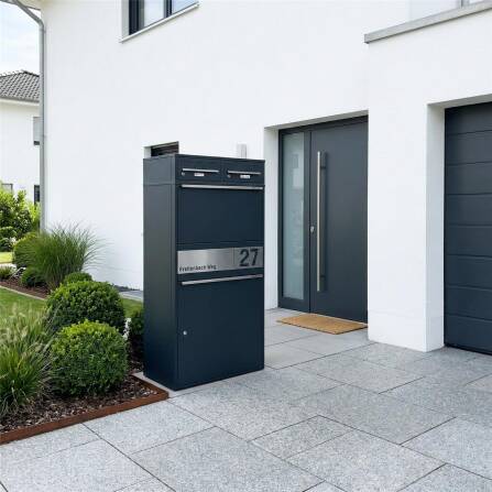 Metzler Paketbox XL mit zwei Briefkästen | austauschbarer Papiereinleger | personalisiert mit Gravur | Bispo Max 2