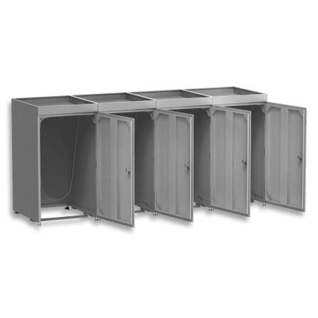 Metzler Cache-poubelles avec toit végétal | 4x | 240 l | en aluminium | inoxydablle & massif | Anthracite RAL 7016