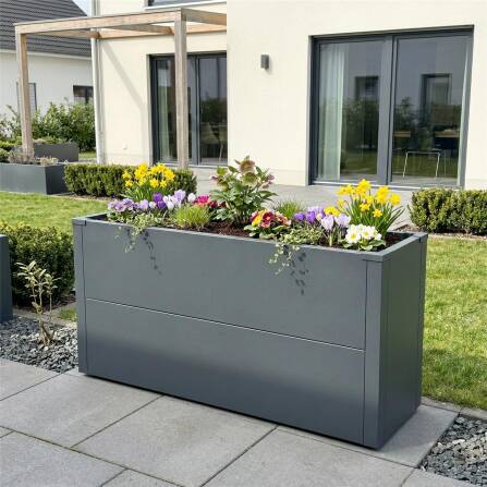 Metzler Hochbeet M für den Garten | kompakte Größe | RAL 7016 Anthrazitgrau | 25 x 100 x 52 cm