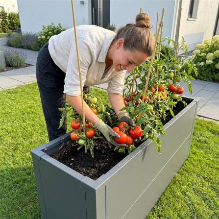 Metzler Hochbeet M für den Garten | kompakte Größe | RAL 7016 Anthrazitgrau | 25 x 100 x 52 cm