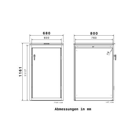 Metzler Design-Mülltonnenbox | 1er | 240l | Anthrazit RAL 7016 | horizontale Designlinien | Nexus