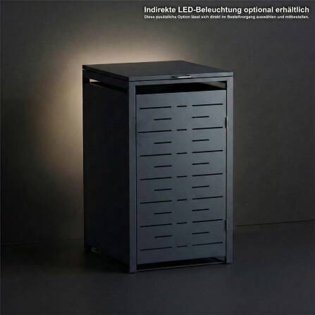 Metzler Design-Mülltonnenbox | 1er | 240l | Anthrazit RAL 7016 | horizontale Designlinien | Nexus