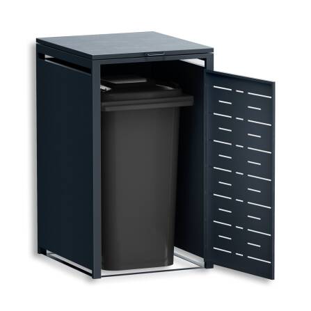 Metzler Design-Mülltonnenbox | 1er | 240l | horizontale Designlinien | Anthrazit RAL 7016 | Nexus