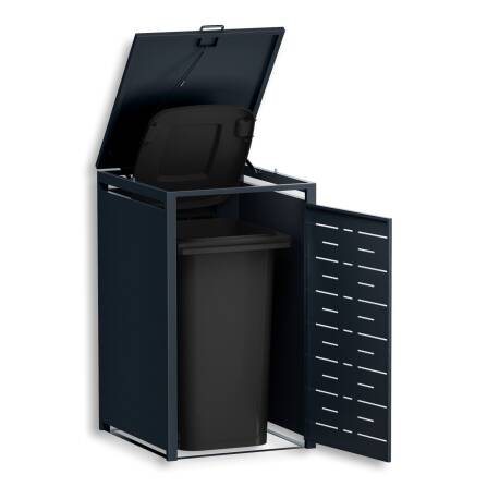 Metzler Design-Mülltonnenbox | 1er | 240l | horizontale Designlinien | Anthrazit RAL 7016 | Nexus