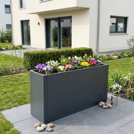 Metzler Hochbeet L für den Garten | kompakte Größe | RAL 7016 Anthrazitgrau | 25 x 100 x 77 cm