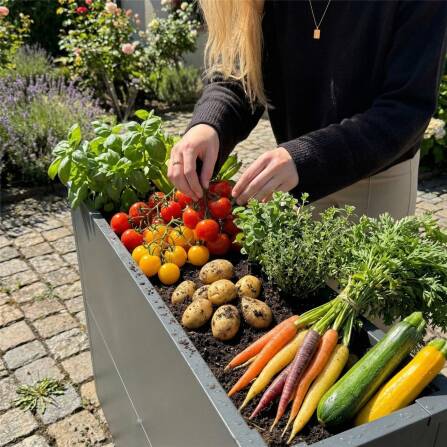 Metzler Hochbeet L für den Garten | kompakte Größe | RAL 7016 Anthrazitgrau | 25 x 100 x 77 cm