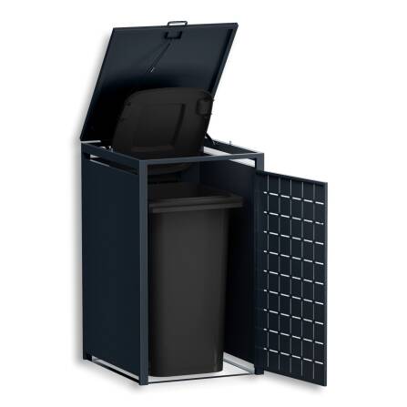 Metzler Design-Mülltonnenbox | 1er | 240l | Anthrazit RAL 7016 | Quadratmuster | Geo