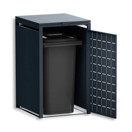 Metzler Cache-poubelle | Cache Individuel | Inoxydable et massif | 240 l RAL7016 Gris Anthracite mat