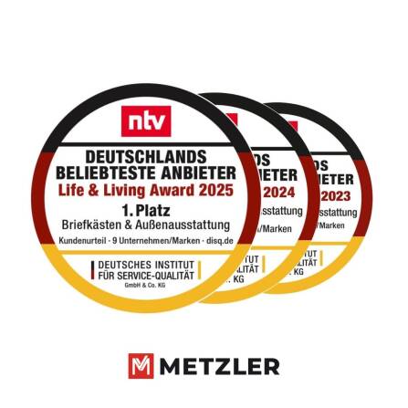 Metzler Design-Mülltonnenbox | 4er | 240l | Anthrazit RAL 7016 | Quadratmuster | Geo