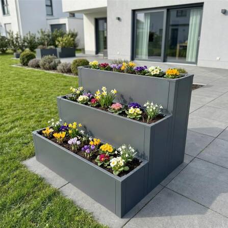 Metzler 3er-Set aus den Hochbeeten S, M und L | RAL 7016 Anthrazitgrau | 75  x 100 x 77 cm