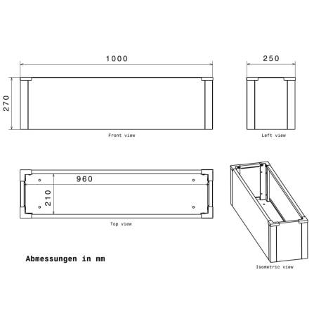 Metzler 3er-Set aus den Hochbeeten S, M und L | RAL 7016 Anthrazitgrau | 75  x 100 x 77 cm