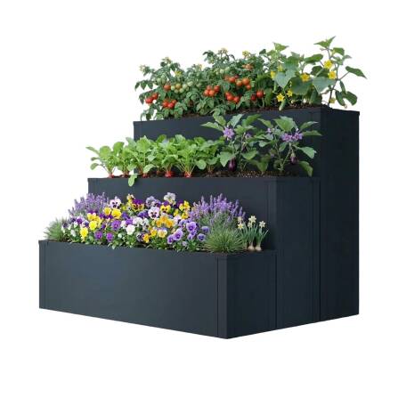 Metzler 3er-Set aus den Hochbeeten S, M und L | RAL 7016 Anthrazitgrau | 75  x 100 x 77 cm