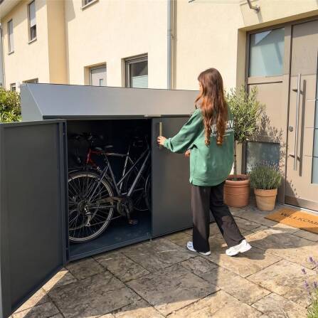 Metzler Fahrradgarage | Fahrradbox mit viel Stauraum | in RAL 7016 Anthrazit