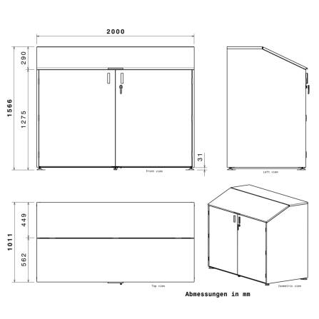 Metzler Fahrradgarage | Fahrradbox mit viel Stauraum | in RAL 7016 Anthrazit