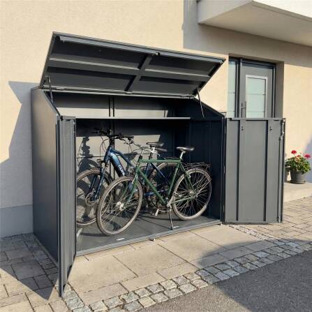 Metzler Fahrradgarage | Fahrradbox mit viel Stauraum | in RAL 7016 Anthrazit