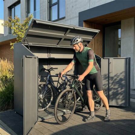 Metzler Fahrradgarage | Fahrradbox mit viel Stauraum | in RAL 7016 Anthrazit