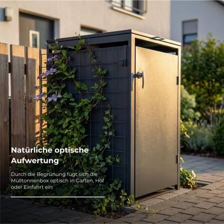Metzler Rankgitter für Mülltonnenboxen | Begrünung & natürliche Dekoration | RAL 7016 Anthrazit