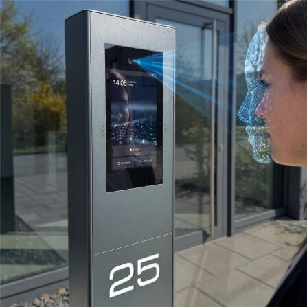 Metzler Video-Türsprechsäule | Klingelstele mit Gesichtserkennung | Farbe wählbar | Ein- & Mehrfamilienhaus | Personalisierbar | SDM10S