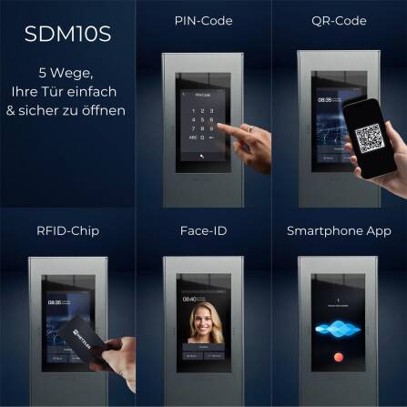 Metzler Video-Türsprechsäule | Klingelstele mit Gesichtserkennung | Farbe wählbar | Ein- & Mehrfamilienhaus | Personalisierbar | SDM10S