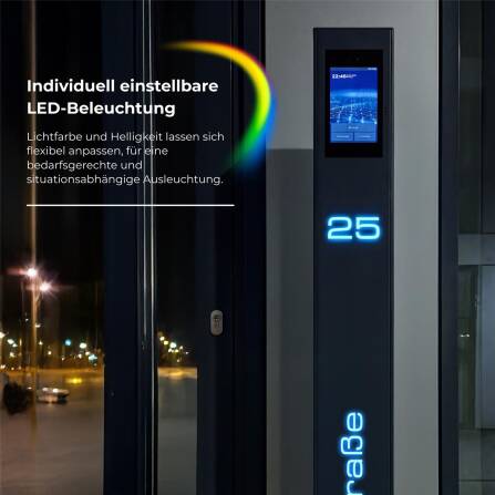 Metzler Video-Türsprechsäule | Klingelstele mit Gesichtserkennung | Farbe wählbar | Ein- & Mehrfamilienhaus | Personalisierbar | SDM10S