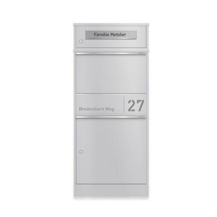 Ersatz Namensschild aus Edelstahl passend zur Paketbox...