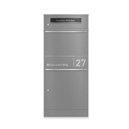 Ersatz Namensschild aus Edelstahl passend zur Paketbox...