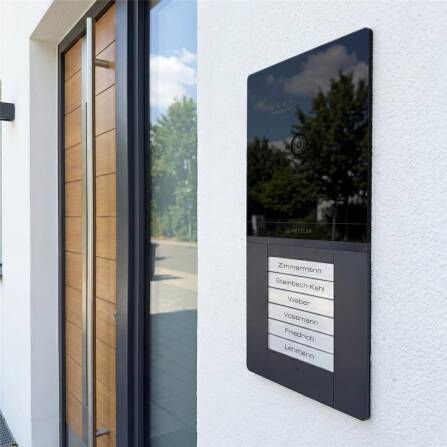 Metzler XDM10 PRO Video-Türsprechanlage mit austauschbarem Namensschild | 2-Draht-BUS | 6 Klingeltaster | RAL 7016 Anthrazit | Maxior