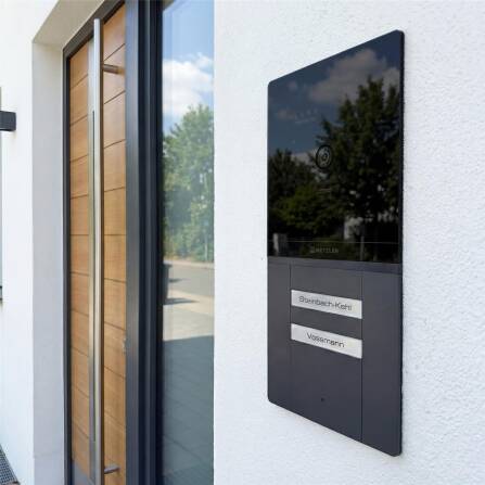 Metzler XDM10 PRO Video-Türsprechanlage mit austauschbarem Namensschild | 2-Draht-BUS | 2 Klingeltaster | RAL 7016 Anthrazit | Maxior