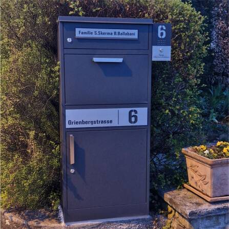 Metzler Sonnette sans fil  acier inoxydable anthracite avec gravure | Selma