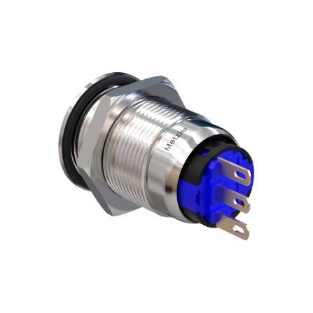 Metzler - Drucktaster 19mm - IP67 IK10 - Edelstahl - Gewölbt - Lötkontakte