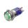 Metzler - Drucktaster 16mm - LED Ringbeleuchtung Grün - IP67 IK10 - Edelstahl - Hervorstehend - Lötkontakte