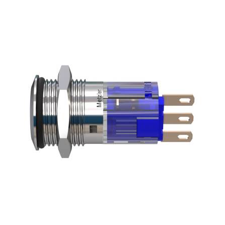 Metzler - Drucktaster 16mm - IP67 IK10 - Edelstahl - Flach - Lötkontakte