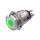 Metzler - Bouton poussoir momentané 19mm - Illumination ponctuelle LED Vert - IP67 IK10 - Acier inoxydable - Plat - Contacts de soudage