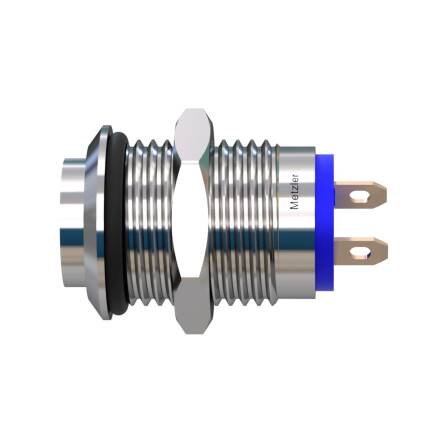 Metzler - Drucktaster 12mm - IP67 IK10 - Edelstahl - Hervorstehend - Lötkontakte
