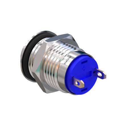 Metzler - Drucktaster 12mm - IP67 IK10 - Edelstahl - Hervorstehend - Lötkontakte
