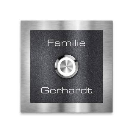 Metzler Klingelschild Edelstahl Eisenglimmer Gravur | Boris