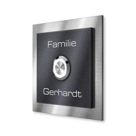 Metzler Klingelschild Edelstahl Eisenglimmer Gravur | Boris