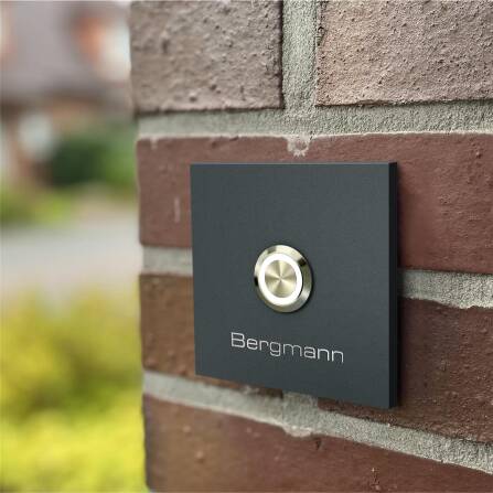 Metzler Türklingel mit Gravur + LED-Taster | RAL7016 Anthrazit | Stella