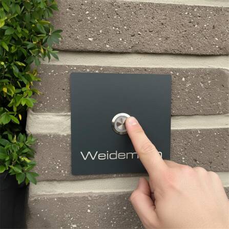 Metzler Türklingel mit Gravur + LED-Taster | RAL7016 Anthrazit | Stella
