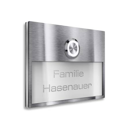 Metzler Türklingel Weiß austauschbares Namensschild Gravur | Otto Slim