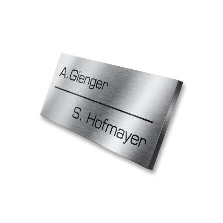 Namensschild groß 100 x 40 mm | aus Edelstahl mit...