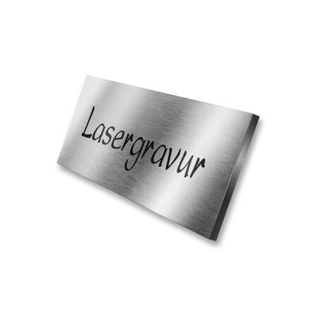 Namensschild groß 100 x 40 mm | aus Edelstahl mit Lasergravur