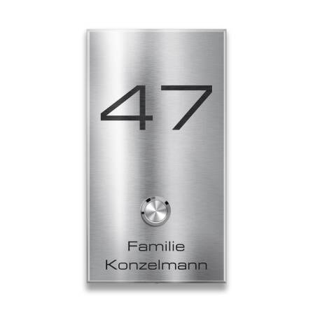 Metzler Funkklingel mit Gravur und Hausnummer | Edelstahl...