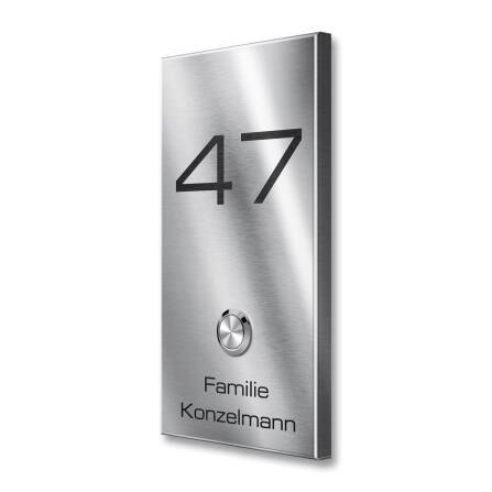 Metzler Funkklingel mit Gravur und Hausnummer | Edelstahl...
