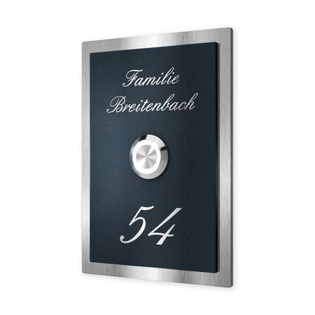 Metzler Klingelschild Edelstahl Anthrazit Gravur +...