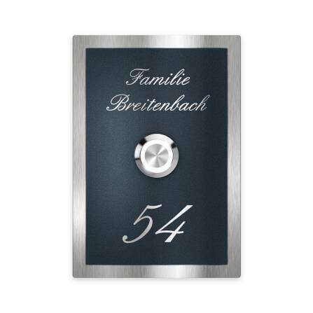 Metzler Klingelschild Edelstahl Anthrazit Gravur + LED-Taster | Decker