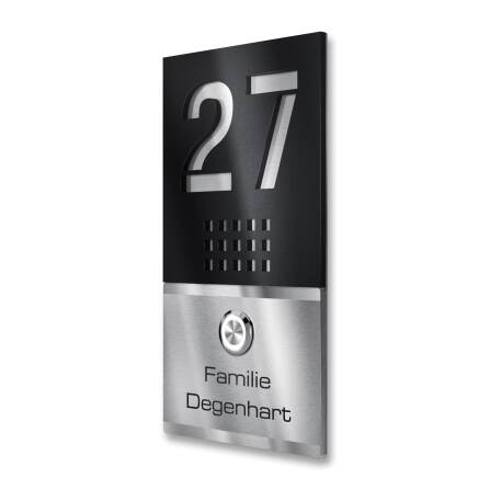 Metzler Klingel Edelstahl Schwarz | Selma Slim