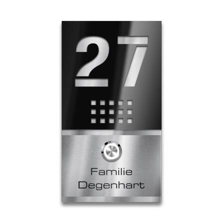 Metzler Klingel Edelstahl Schwarz | Selma Slim